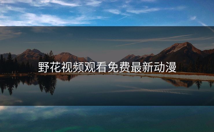 野花视频观看免费最新动漫