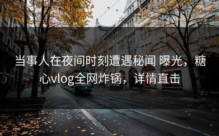 当事人在夜间时刻遭遇秘闻 曝光,糖心vlog全网炸锅,详情直击 当事人在夜间时刻遭遇秘闻 曝光,糖心vlog全网炸锅,详情直击